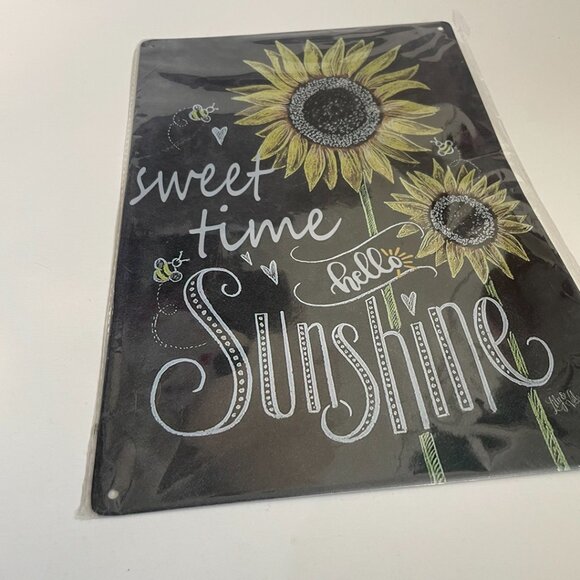 “Sweet Time Hello Sunshine” Sunflower Tin Sign - Picture 2 of 7
